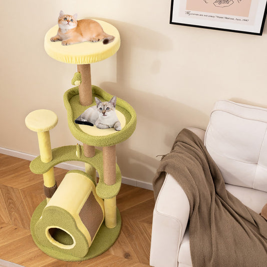 US Local Freestanding Multi-level Avocado Cat Tower With Private Condo