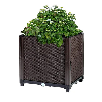 US Local Raised Garden Bed With Self-watering System Rectangle Garden Planter For Garden Patio Balcony Elevated Planter Box For Flowers Vegetables Herbs