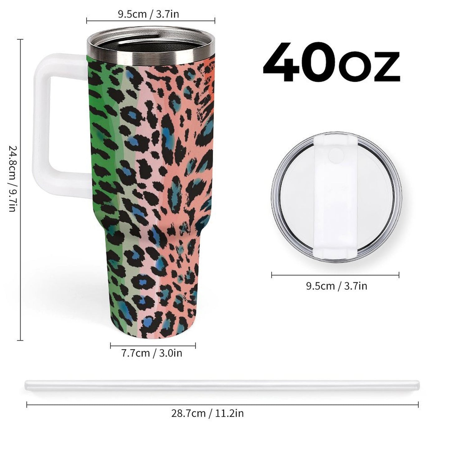PHDT00345 POD US Local Tumbler 40 oz Large Capacity Car Cup Color Leopard