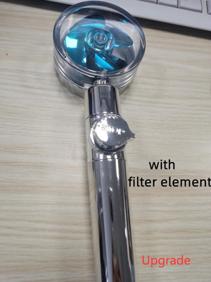 Turbo Propeller Shower Head Water Saving High Preassure Flow 360 Degrees With Fan Extension Showerhead Rainfall With Holder