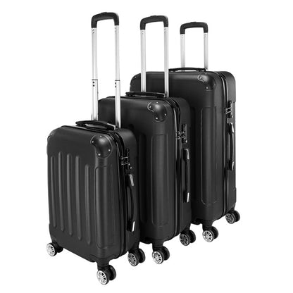 US Local 3-in-1 ABS Trolley Case 20 Inches-24 Inches-28 Inches Black
