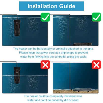 US Local 500W Submersible Aquarium Heater Temperature Adjustable External Controller 79Gal Fish Tank Heater Aquarium Thermostat Heater For Freshwater Saltwater