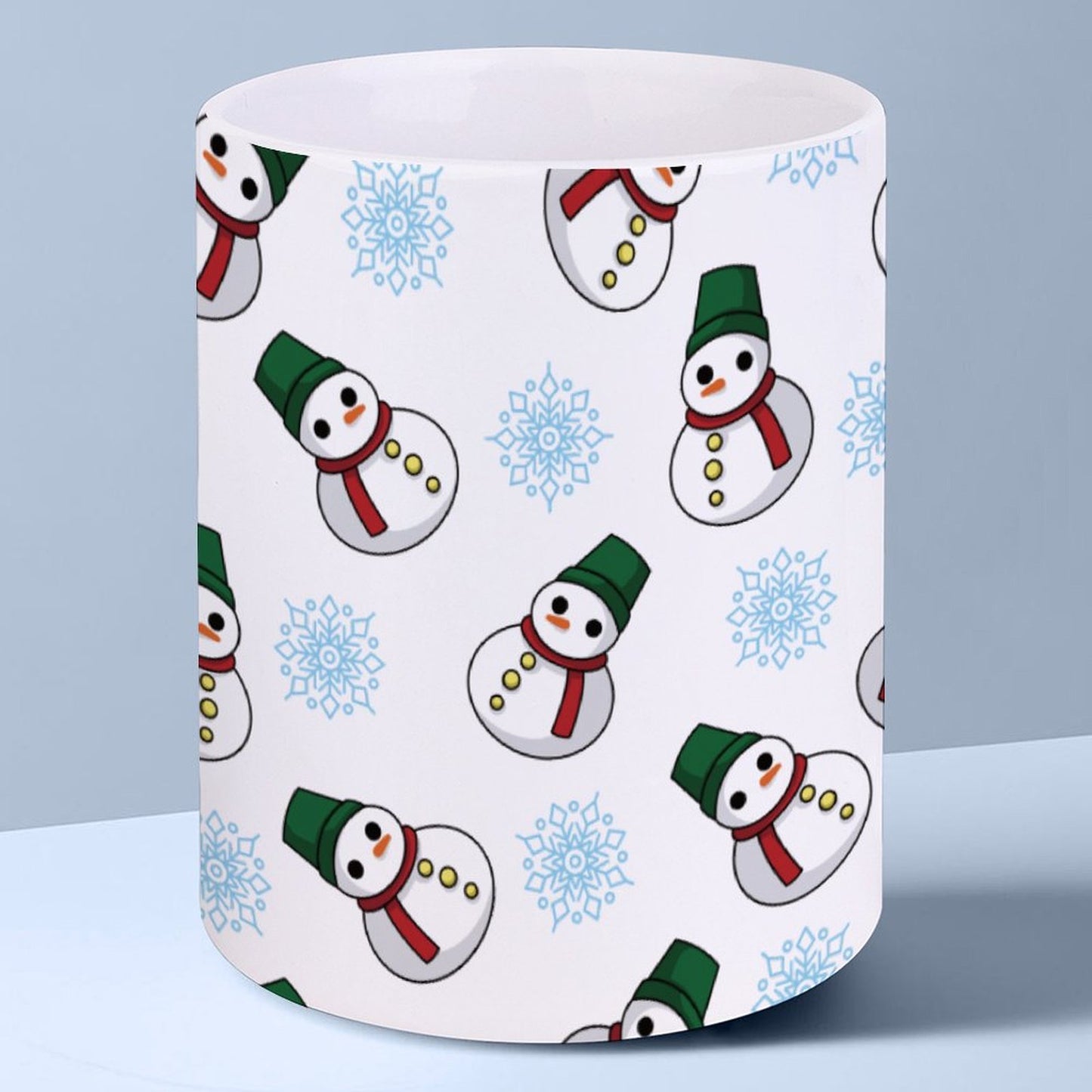 POD US Local White mug with full print, Christmas Snowman Snowflake 0065