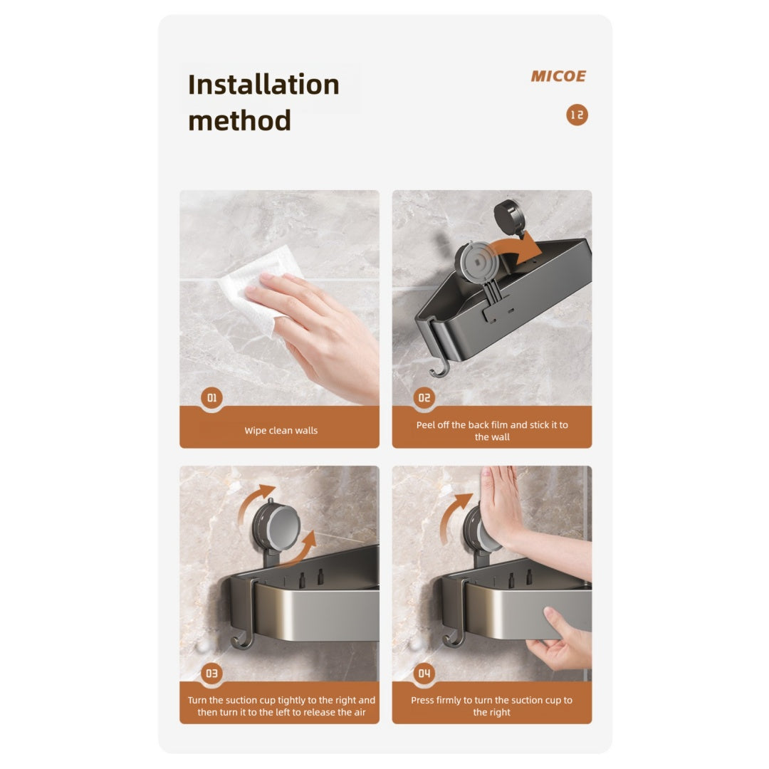 US Local Suction Cup Bathroom Corner Bracket