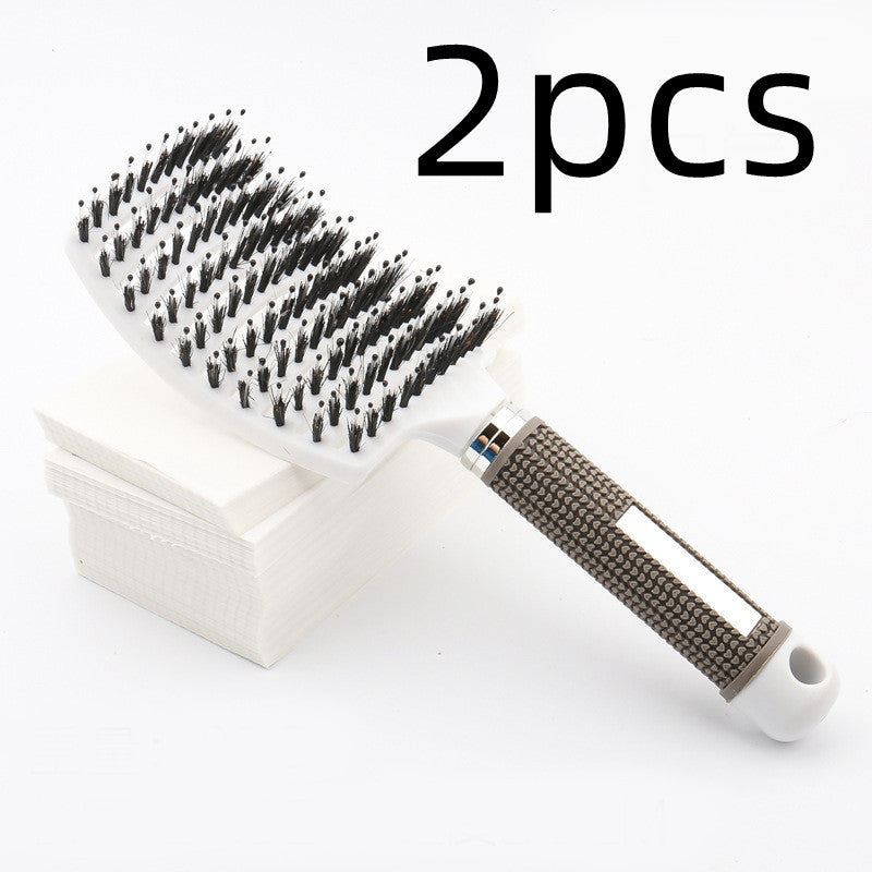 Large Curved Comb Hairbrush Boar Bristles Massage Comb Curly Hair Multifunctional Hair Brush
