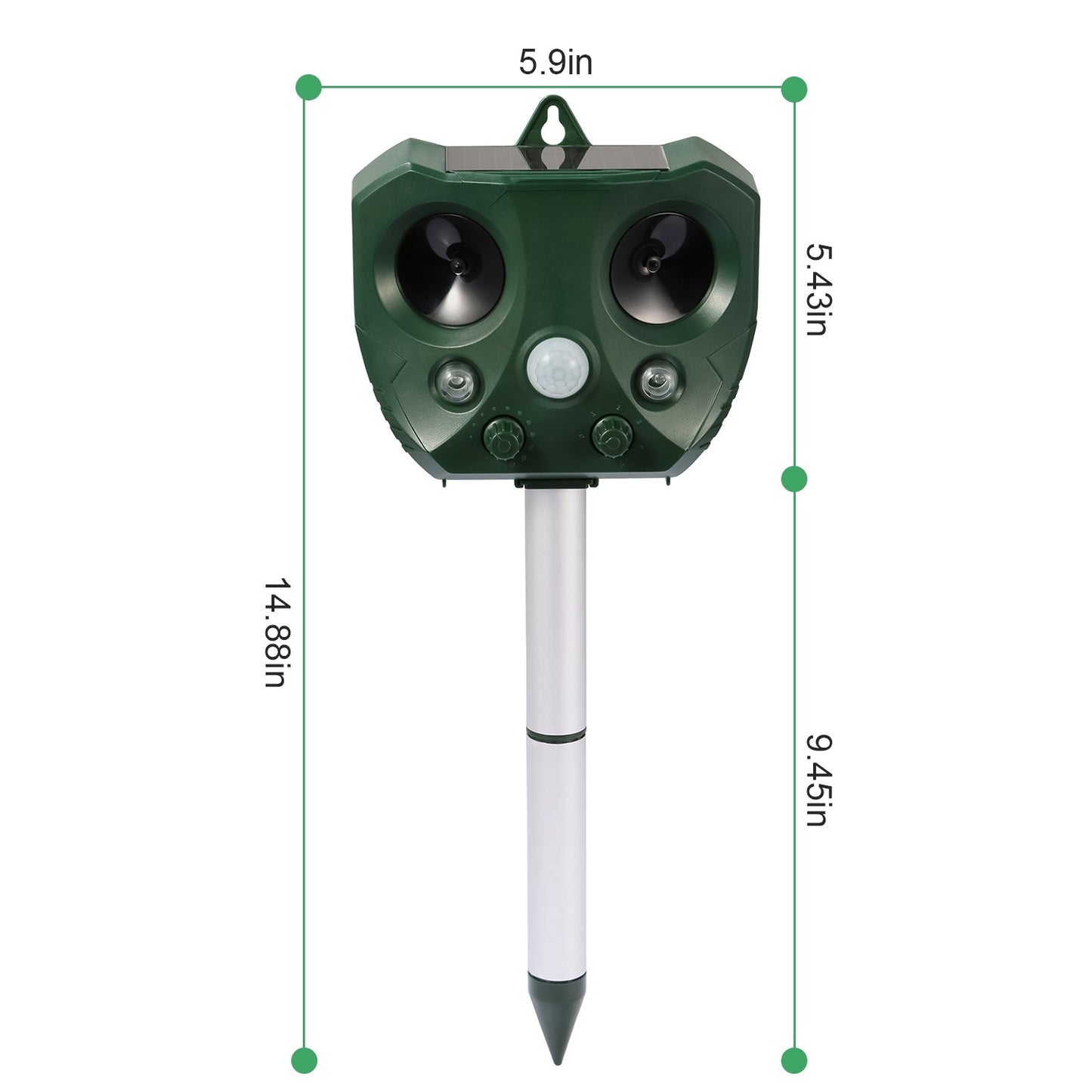 US Local 1 Pc Ultrasonic Animal Repeller Solar Powered Repellent With Motion Sensor LED Flashing Lights IPX6 Waterproof Outdoor For Farm Garden Yard