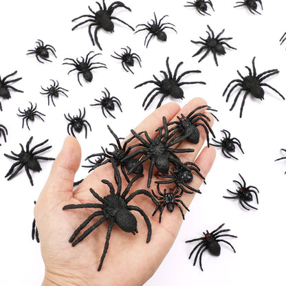 US Local Plastic Spiders, 40 PCS Black Realistic Plastic Fake Scary Spiders Halloween Prank Props Halloween Spider Large And Small Fake Spider