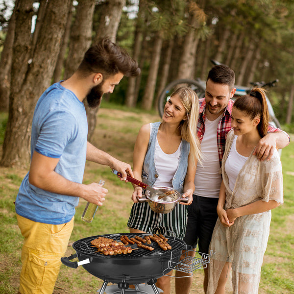 71X71X95cm Black Activity Baking Net, Circular Enamel Carbon Oven