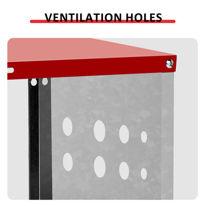 US Local 6 Compartments, 84x43x62, Sloping Roof, Disassembled, Iron, Red