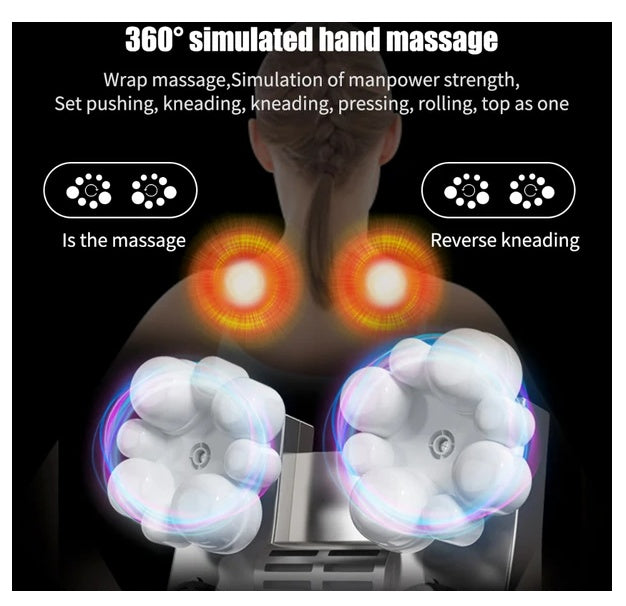 US Local Shiatsu Back Neck And Shoulder Massager With Heat Deep Tissue 3D Kneading Pillow