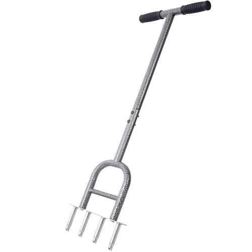 US Local Lawn Coring Aerator, 4 Corer Plug Aerator Tool With Soft Rubber Grip, Manual Grass Aerating Tool, Garden Tool & Cleaning Hand Tool For Loosening Soil And Improving Lawn Health