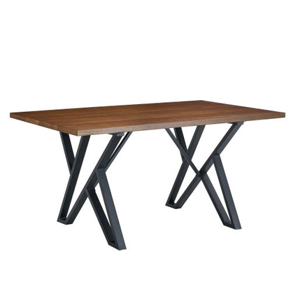 US Local Indoor Dining Table With Metal Legs,Walnut