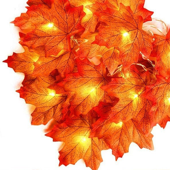 Led Maple Leaf Pumpkin Lighting Chain Thanksgiving Decoration Flashing Light