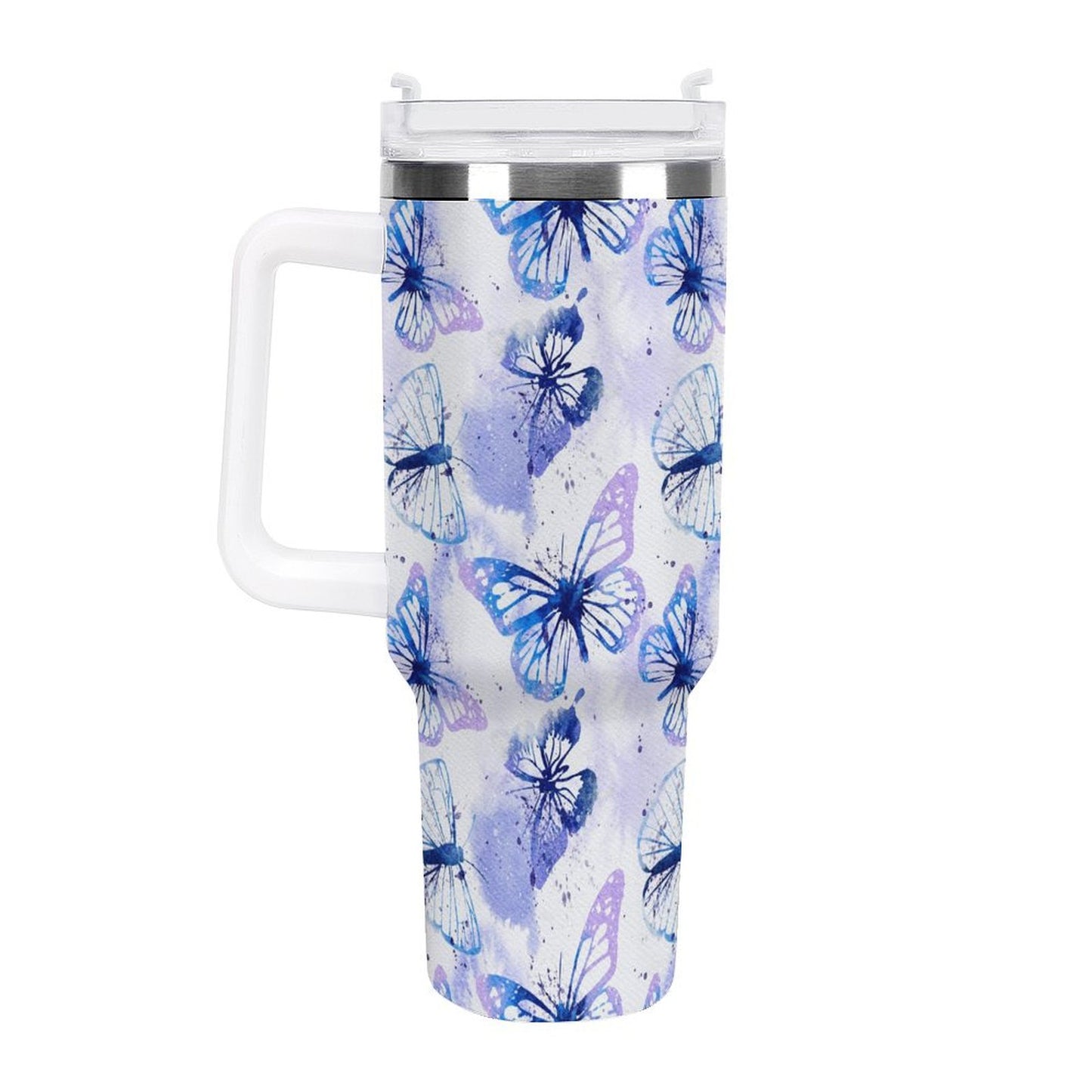 PHDT00534 POD US Local Tumbler 40oz Large Capacity Car Cup Butterfly Watercolor