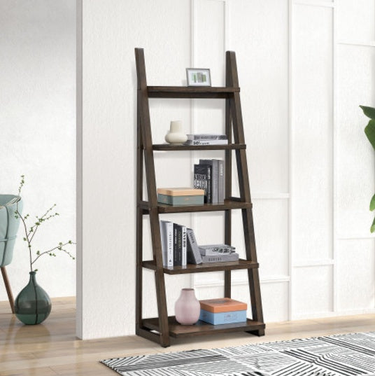 US Local 5 Tiers Of Shelves, Bookshelves, Storage Shelves, Bookshelves With Rubberwood Frames