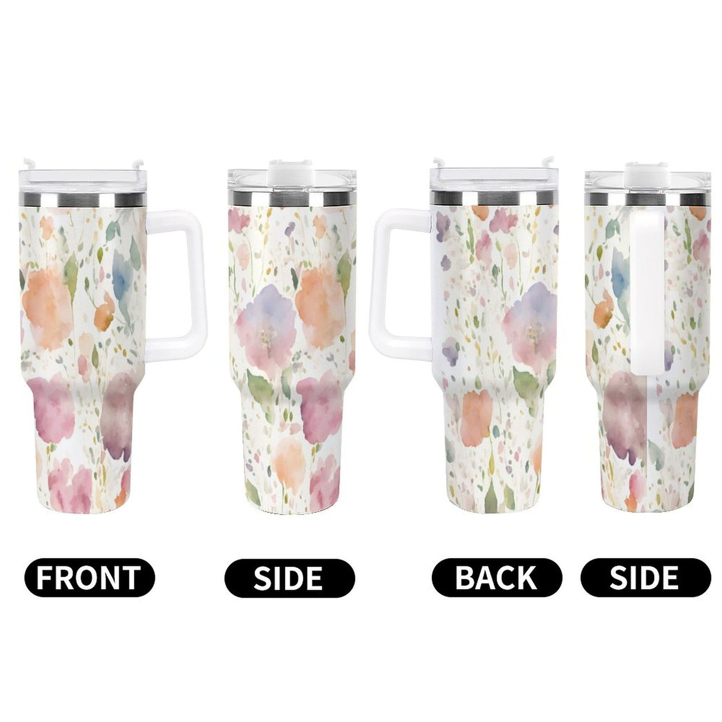 PHDT00376 POD US Local Tumbler 40 oz Large Capacity Car Cup Flowers, Watercolor, Spring, Warmth