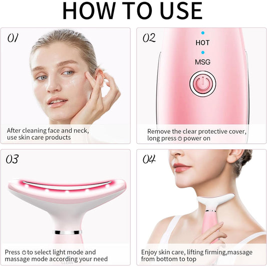 US Local Neck Face Massager, Skin Care Face Massage Tool, 3-in-1 Facial Massager, Face Sculpting Tool With Thermals, Vibration