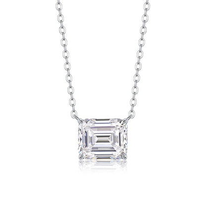 Mirage In The Mirror - A Trendy Diamond Pendant Necklace Set With Octagonal  Moissanite S925 Sterling Silver And Platinum Plating
