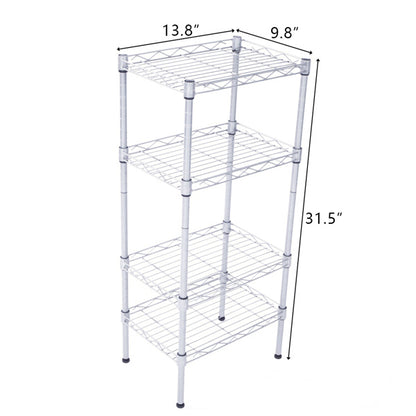 US Local Rectangular Four Story Household Storage Rack, Silver Gray