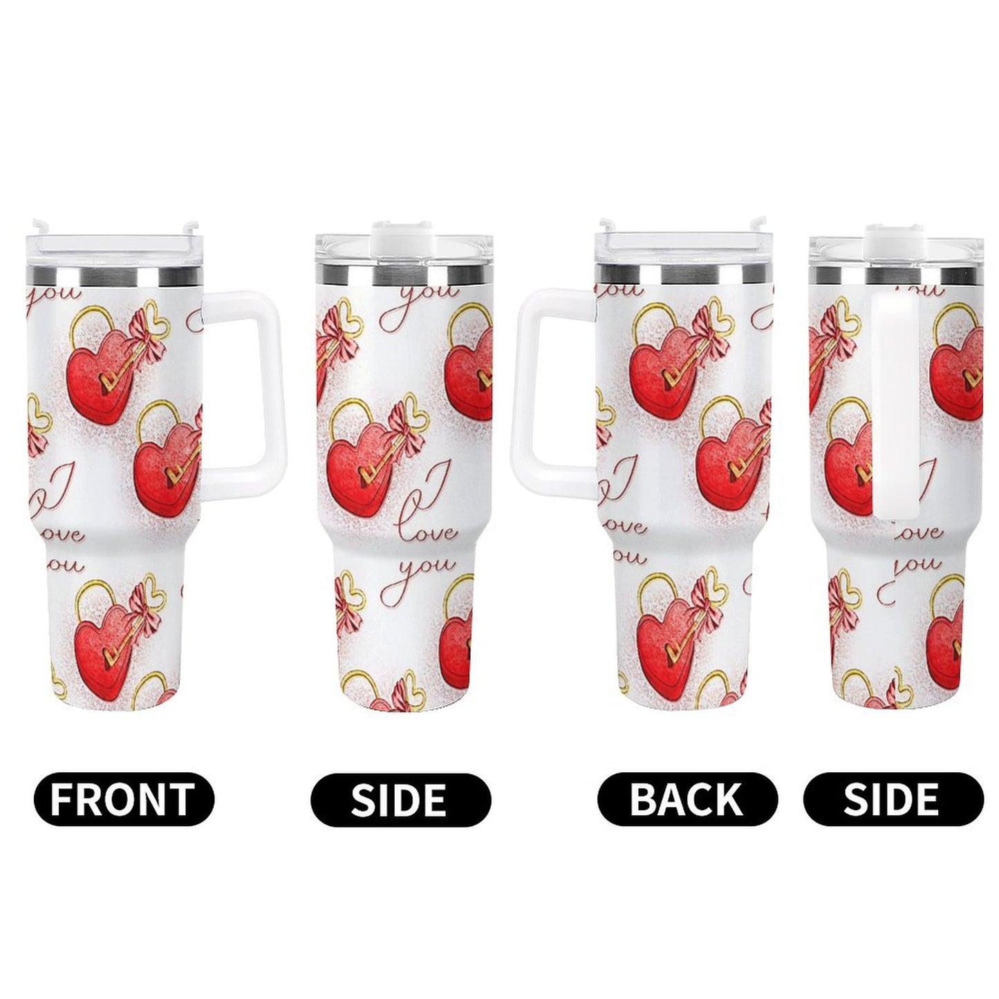 PHDT00525 POD US Local Tumbler 40oz Large Capacity Car Cup Love, Shrink, Key, Love