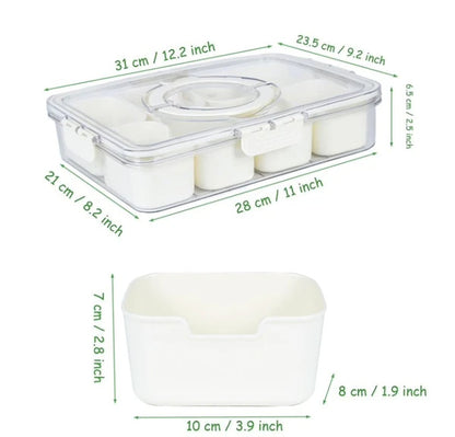US Local Split Service Tray With 8 Compartments For Snack Boxes
