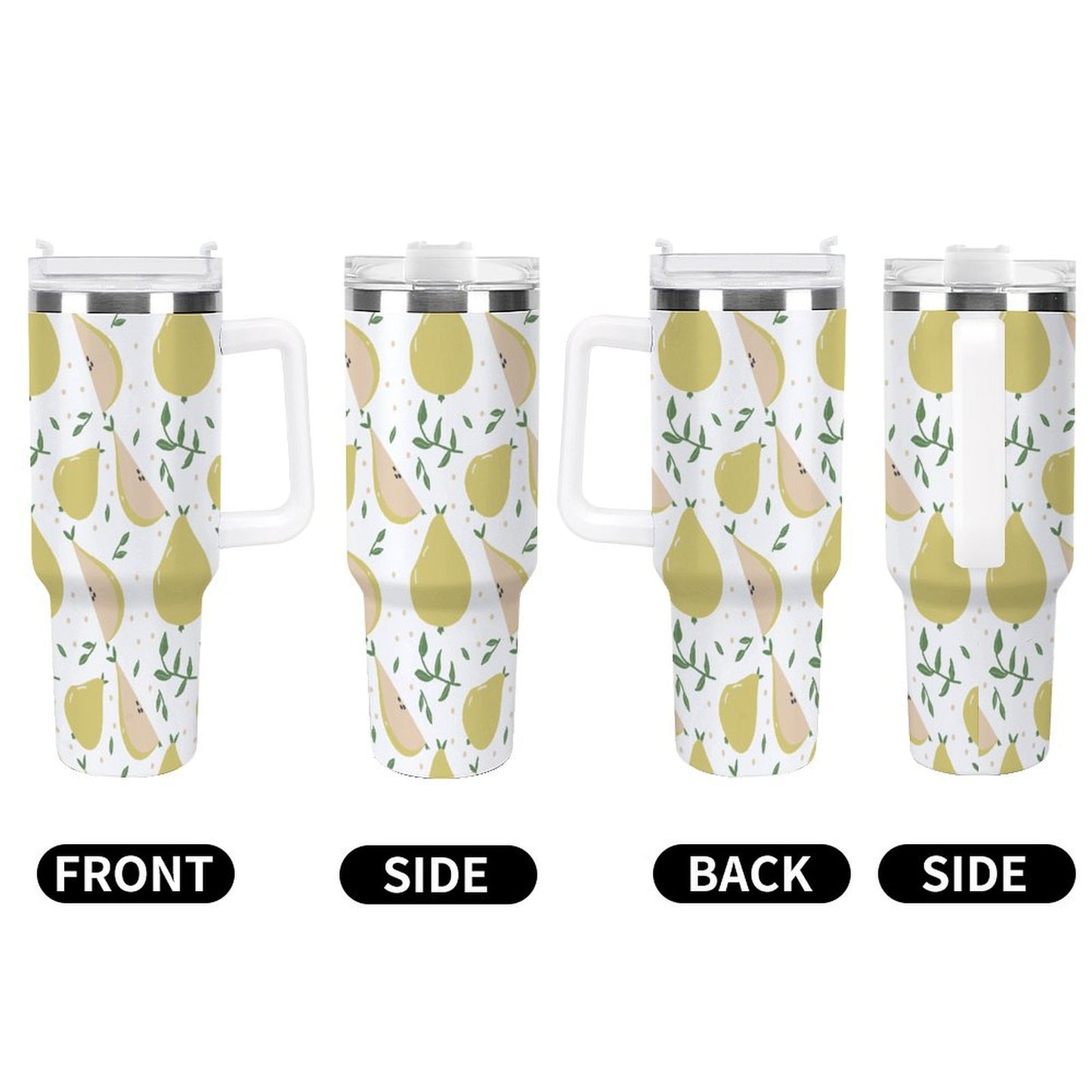 PHDT00418 POD US Local Tumbler 40 oz Large Capacity Car Cup Pear, Yellow, Summer