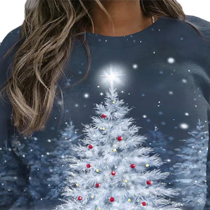 Christmas Printed Pattern Loose Sweater Coat