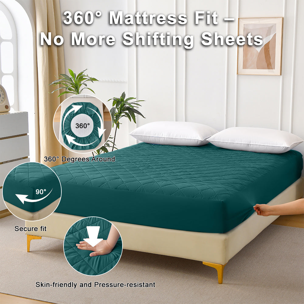 US Local Diamond Grid Ultrasonic Waterproof Mattress Protector