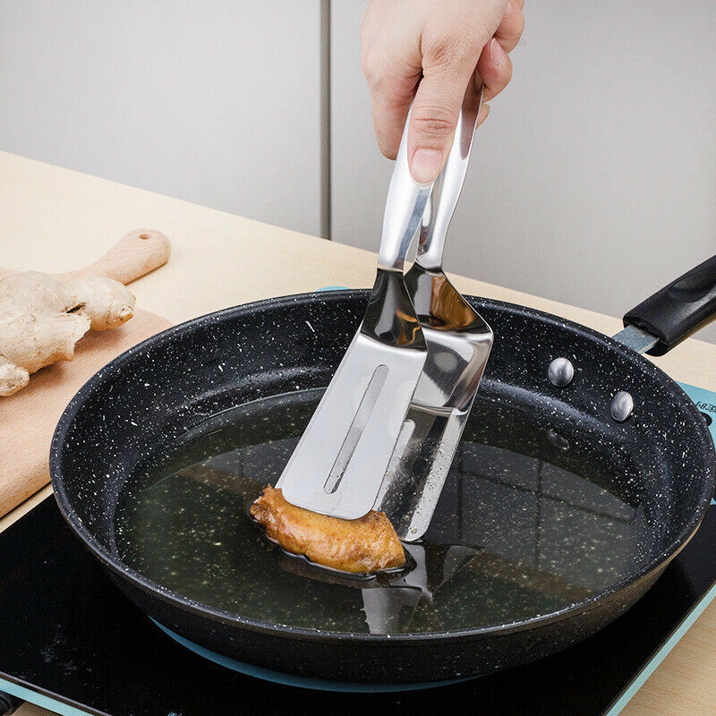 US Local Stainless Steel Steak Clamp Food Bread Meat BBQ Clip Tongs Kitchen Cooking Tool