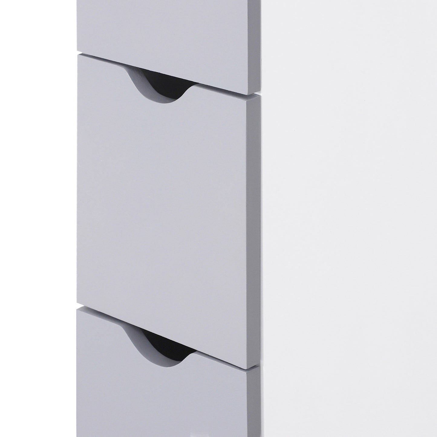US Local 55  Tall Bathroom Cabinets, Narrow Storage Cabinet Freestanding Linen Tower With 2 Tier Shelf And Drawers, White