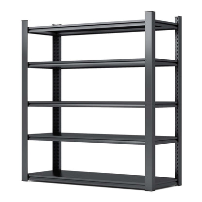 US Local 5 Tier Metal Shelves For Storage Garage Shelving 2000LBS Heavy Duty Storage Shelves Adjustable Garage Shelf Industrial Shelving Unit Storage Utility Rack,Black
