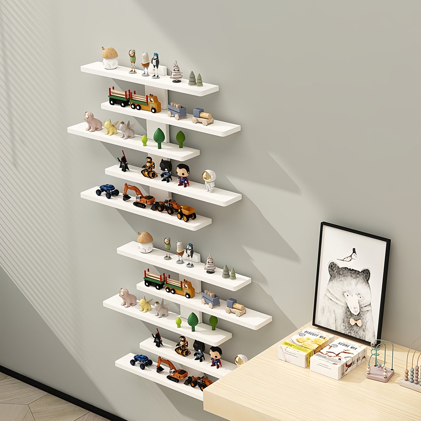 US Local Available In White And Black, Five-layer Wall-mounted Storage Rack