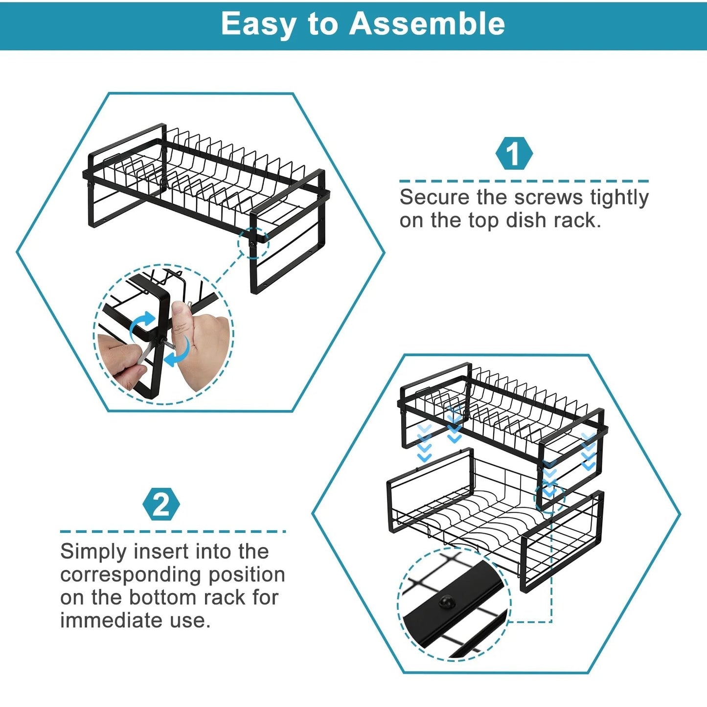 US Local Upgraded 2 Piece Cookware Set Organizer Rack And Dish Drying Rack 8 Tier Pot And Pan Organizer For Kitchen Counter