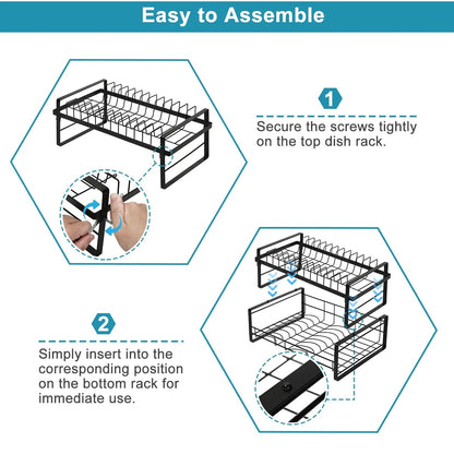 US Local Upgraded 2 Piece Cookware Set Organizer Rack And Dish Drying Rack 8 Tier Pot And Pan Organizer For Kitchen Counter