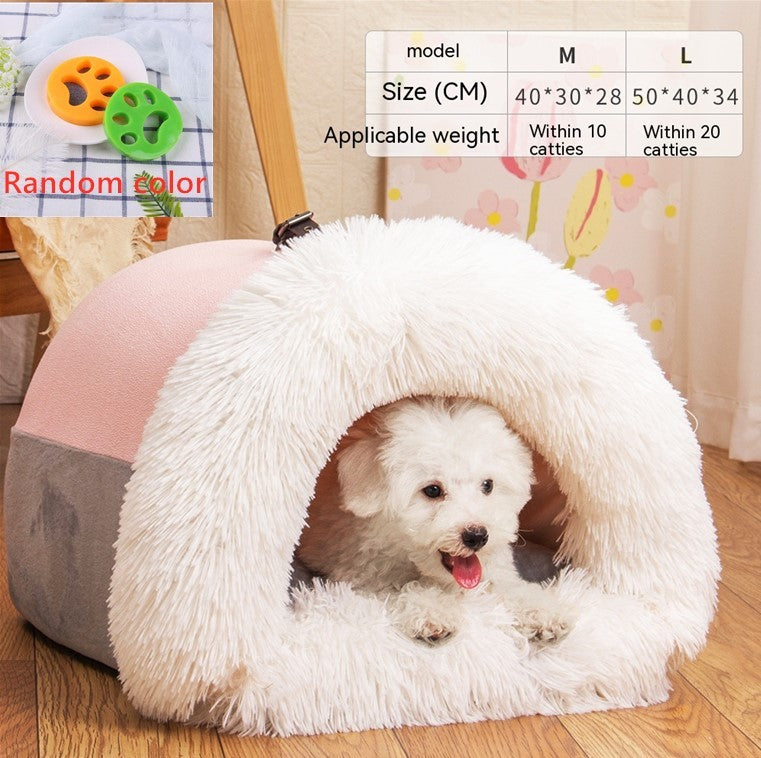 New Splice Portable Pet Nest Portable Autumn And Winter Warm Dog Nest Moisture-proof Long Fur Cat Nest Pet Nest