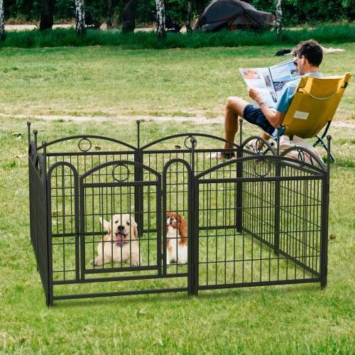 US Local Dog Playpen Indoor 24 Inch 8 Panel Metal Dog Playpen