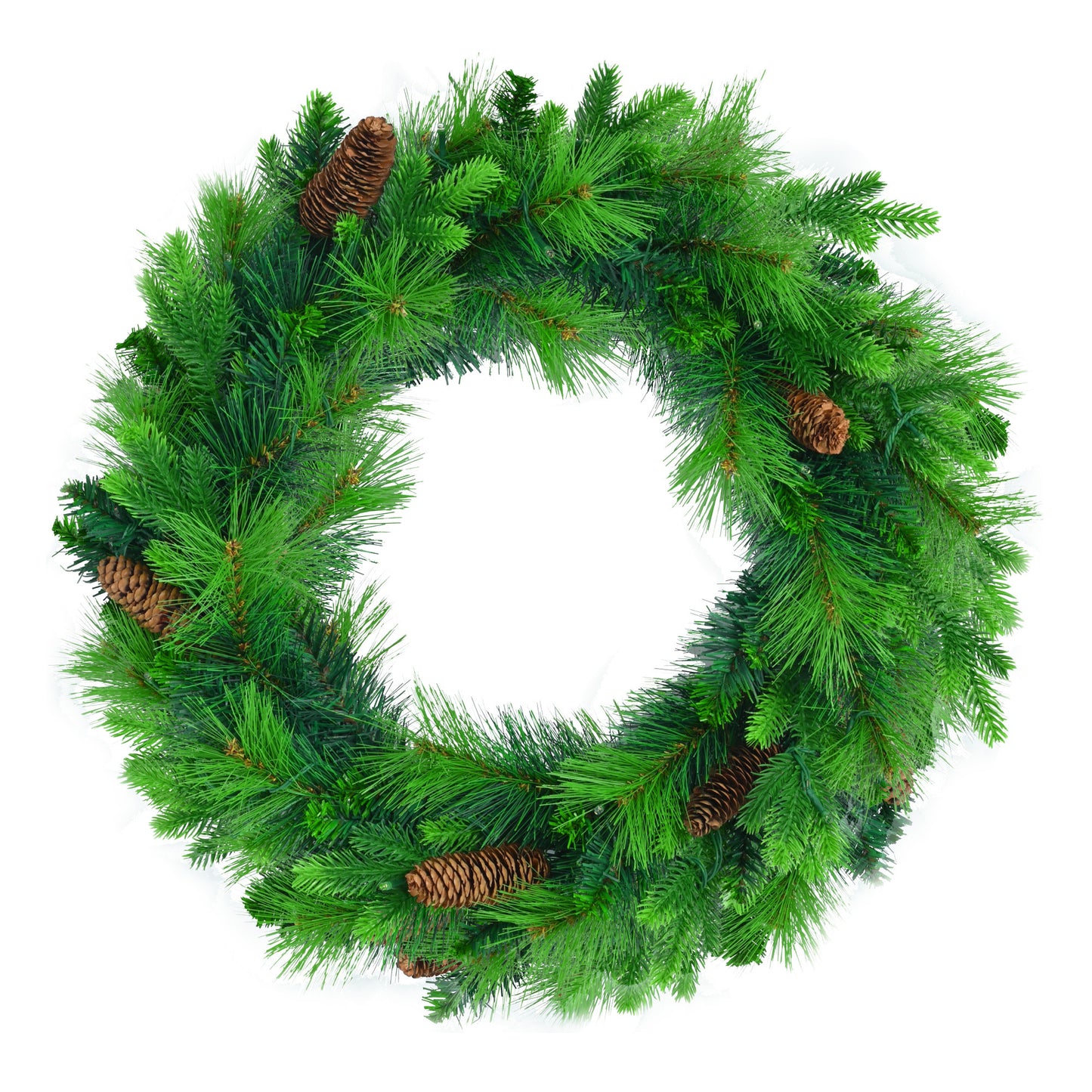 US Local 6 Ft Long Grass Green Christmas Tree, Big Branch Pine Tree, Pre-Installed Lighting Set With Tree & Garland & Garland, Artificial Christmas With Pine Cone, Articulated Christmas Tree For Holiday Part