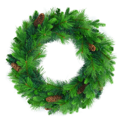 US Local 6 Ft Long Grass Green Christmas Tree, Big Branch Pine Tree, Pre-Installed Lighting Set With Tree & Garland & Garland, Artificial Christmas With Pine Cone, Articulated Christmas Tree For Holiday Part