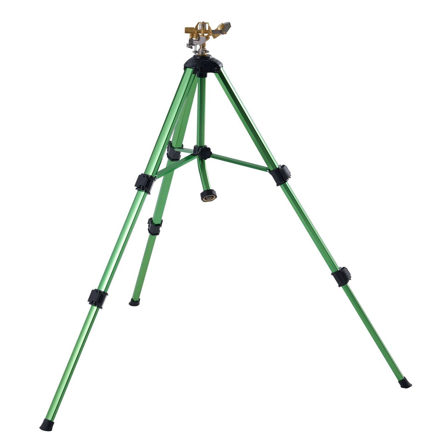 US Local VEVOR Impact Sprinkler On Tripod Base, Heavy Duty Tripod Sprinklers With Brass Head & Connector, 360 Degree Large Area Coverage Irrigation Sprinkler, Adjustable Heights Sprinkler For Yard Green