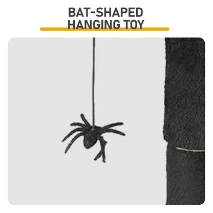 US Local Gothic Cat Tree, Halloween Cat Tower Cat Tree With Spacious Cat Condo, Brach Shaped Scratching Post, Scratching Ladder, Spider Toy For Indoor Cats, Red & Black