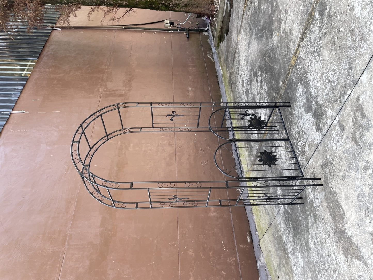 US Local Metal Garden Arch With Doors, Arbor Trellis For Climbing Plants, Outdoor Wedding