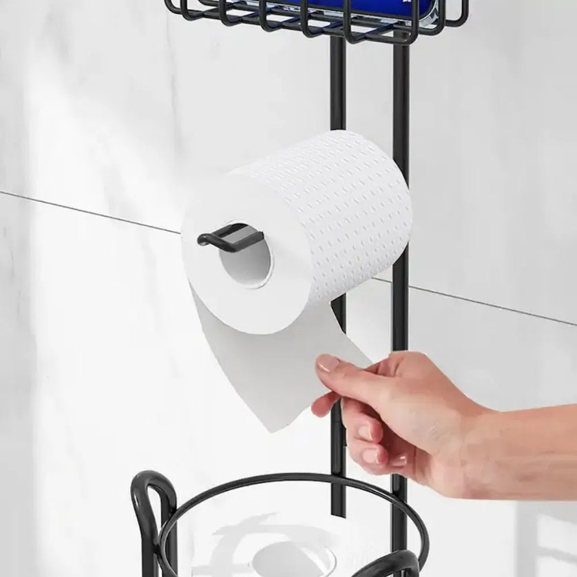US Local Toilet Paper Holder With Shelf, Bathroom Freestanding Toilet Paper Holder, Clearance Disposal