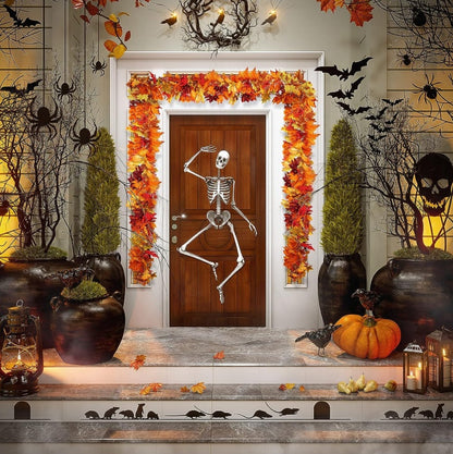 US Local Simulation Maple Leaf Light String Thanksgiving Halloween Room Decoration Arrangement Battery Box