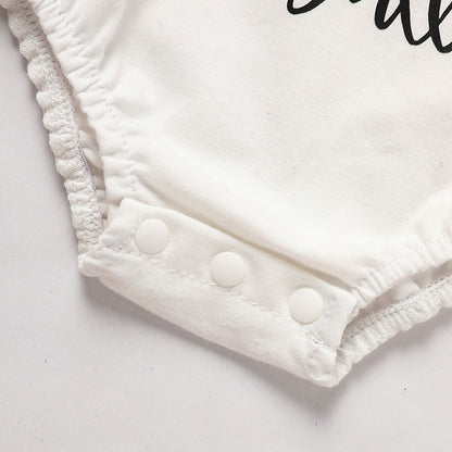 US Local Baby Girls' Mardi Gras Outfit Set Ruffle Sleeve Letter Print Bodysuit, Mesh Tutu Skirt & Hairband