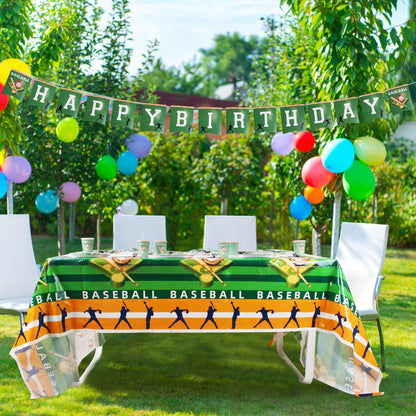 US Local 171 Pcs Baseball Party Supplies Kit Baseball Birthday Party Disposable Dinnerware Set Baseball Themed Party Tableware Decorations Cups Plates Napkins Spoons Knives Forks Tableclothes