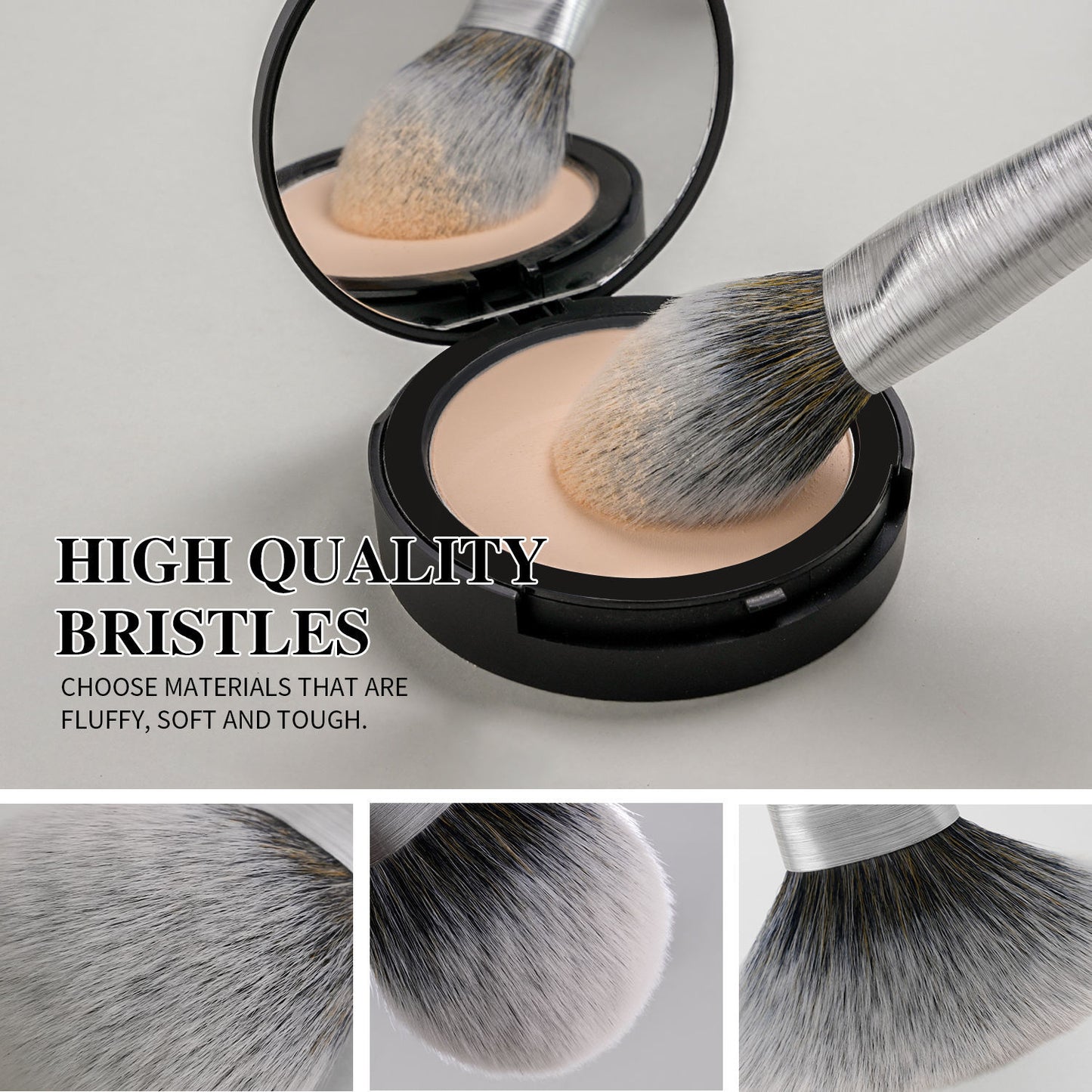 US Local Beili Christmas Gift Makeup Brush Set Of 10, Kabuki Brushes With Synthetic Hair For Foundation, Concealer, And Eyeshadow.