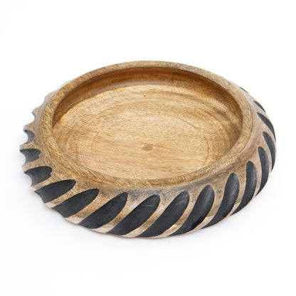 US Local Dannel Handmade Wooden Bowl With Black Filler