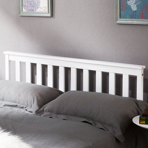 UK Local Double Bed Wooden Frame 4ft6 Double Wooden Bed In White For Adults, Kids, Teenagers 4FT6
