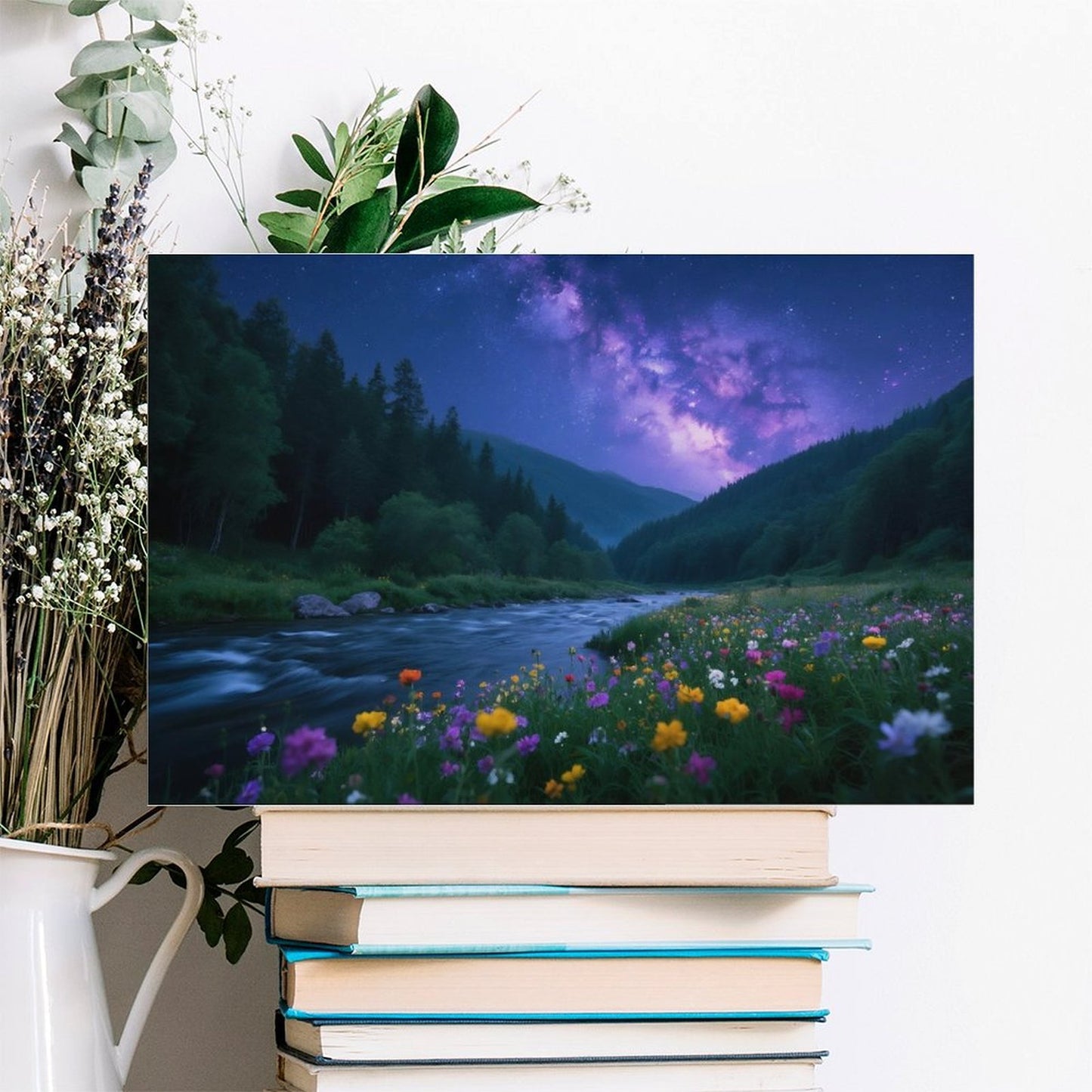 Decorative Interior Frame Painting Mountain-river-starry-summer-7