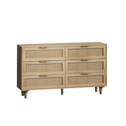 US Local Drawers Rattan Storage Cabinet Rattan Drawer,for Bedroom,Living Room,Natural